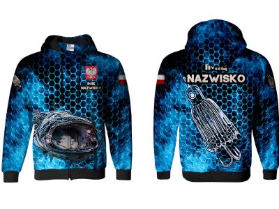 BLUZA Z KAPTUREM I ZAMKIEM CATFISH TEASER (BLUE)