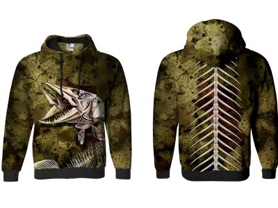 BLUZA Z KAPTUREM PIKE BONES (olive)