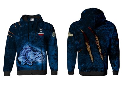 BLUZA Z KAPTUREM I ZAMKIEM ZANDER ATTACK (blue)