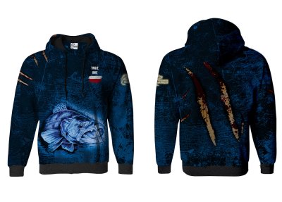 BLUZA Z KAPTUREM ZANDER ATTACK (blue)