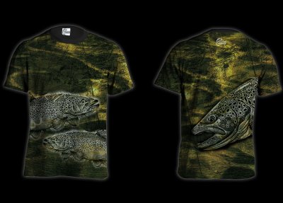 KOSZULKA TSHIRT BROWN TROUT (olive)