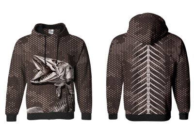 BLUZA Z KAPTUREM PIKE BONES (coffee)