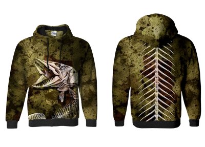 BLUZA Z KAPTUREM PIKE BONES (olive)