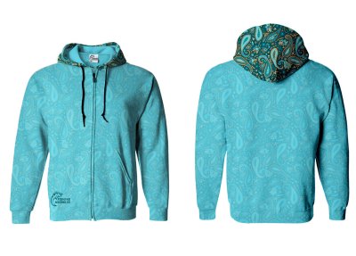 BLUZA Z KAPTUREM I ZAMKIEM PAISLEY BLUE 3