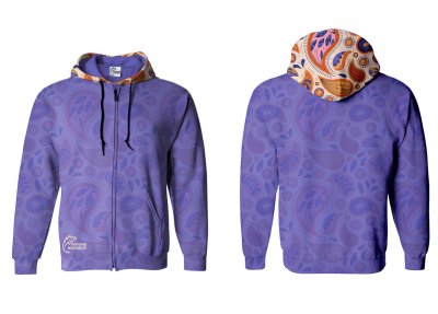 BLUZA Z KAPTUREM I ZAMKIEM PAISLEY VIOLET 1