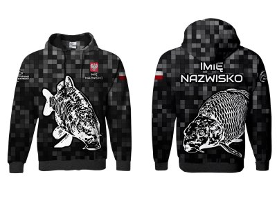 BLUZA Z KAPTUREM PIXEL CARP (DARK GREY)