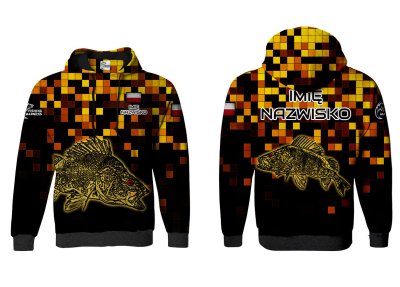 BLUZA Z KAPTUREM PIXEL PERCH (GOLD)