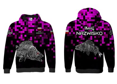 BLUZA Z KAPTUREM PIXEL PERCH (PINK)