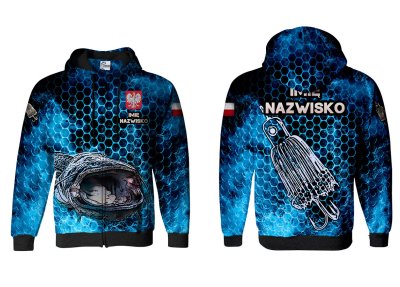 BLUZA Z KAPTUREM I ZAMKIEM CATFISH TEASER (BLUE)