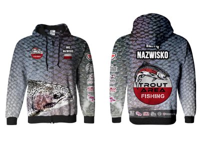 BLUZA Z KAPTUREM I ZAMKIEM TROUT AREA FISHING