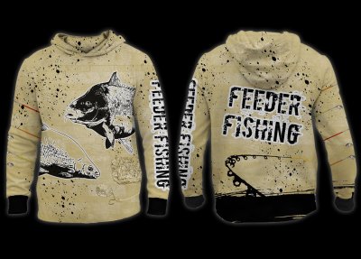 BLUZA ZAWODNICZA Z KAPTUREM FEEDER FISHING (JASNY)