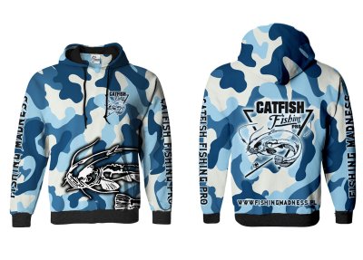 BLUZA Z KAPTUREM CATFISH PRO (blue camo)