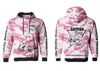 BLUZA Z KAPTUREM CATFISH PRO (pink camo)