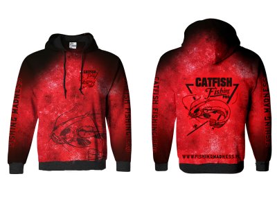 BLUZA Z KAPTUREM CATFISH PRO (red)