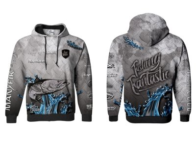 BLUZA Z KAPTUREM FISHING FANTASTIC (silver)