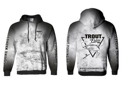 BLUZA Z KAPTUREM TROUT PRO (silver grunge)