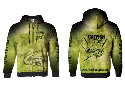 BLUZA Z KAPTUREM I ZAMKIEM CATFISH PRO (green)