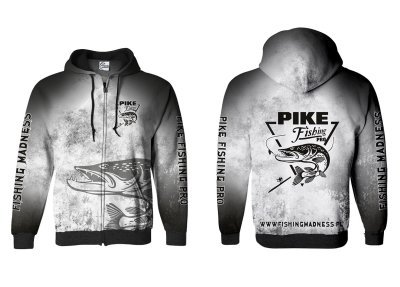 BLUZA Z KAPTUREM I ZAMKIEM PIKE PRO (silver grunge)