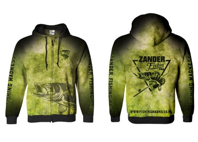 BLUZA Z KAPTUREM I ZAMKIEM ZANDER PRO (green)