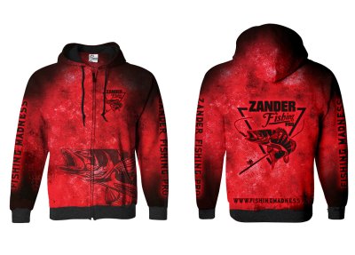 BLUZA Z KAPTUREM I ZAMKIEM ZANDER PRO (red)