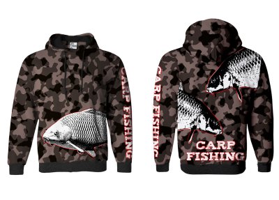 BLUZA Z KAPTUREM CARP FISHING (moro)