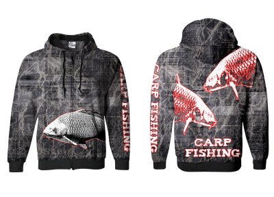 BLUZA Z KAPTUREM I ZAMKIEM CARP FISHING