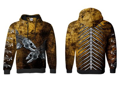 BLUZA Z KAPTUREM TROUT BONES