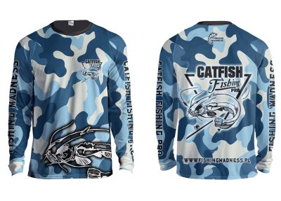 CIEPŁA BLUZA BEZ KAPTURA CATFISH PRO (blue camo)