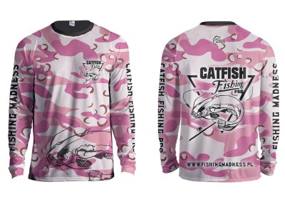 CIEPŁA BLUZA BEZ KAPTURA CATFISH PRO (pink camo)