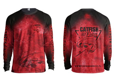 CIEPŁA BLUZA BEZ KAPTURA CATFISH PRO (red)