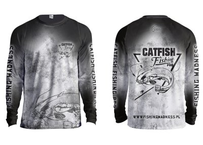 CIEPŁA BLUZA BEZ KAPTURA CATFISH PRO (silver grunge)