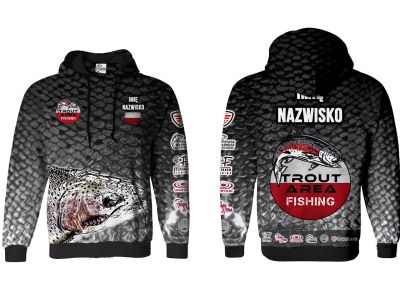 BLUZA Z KAPTUREM TROUT AREA FISHING GREY